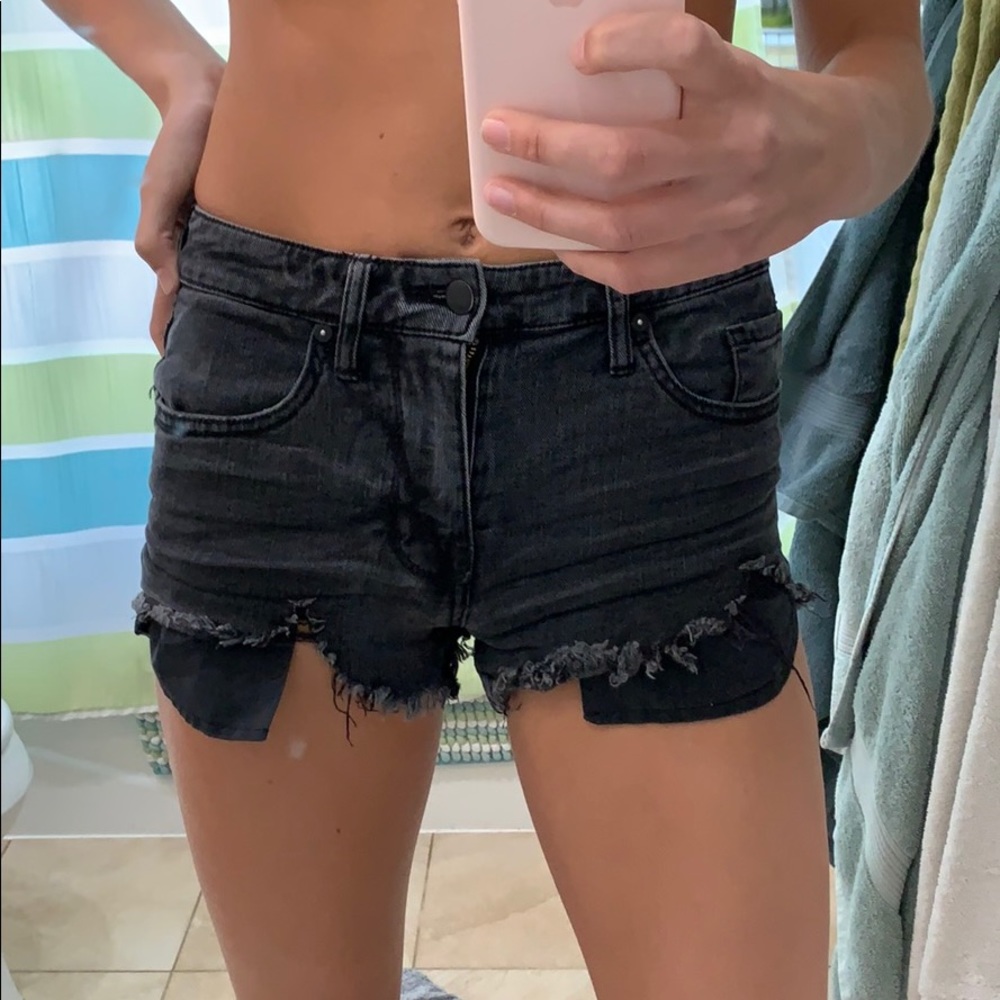 High rise black shorts